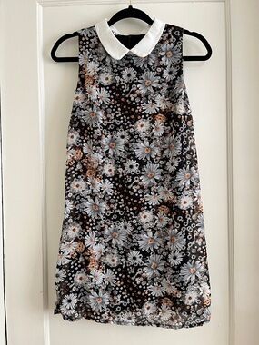 WalG London Daisy Floral Sheer Collared Mini Dress Fully Lined XS
